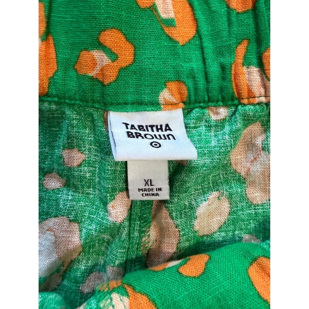 Tabitha Brown Target Linen Blend Tropical Leopard Print Shirt Shorts Set XL/ 1X - Picture 8 of 9